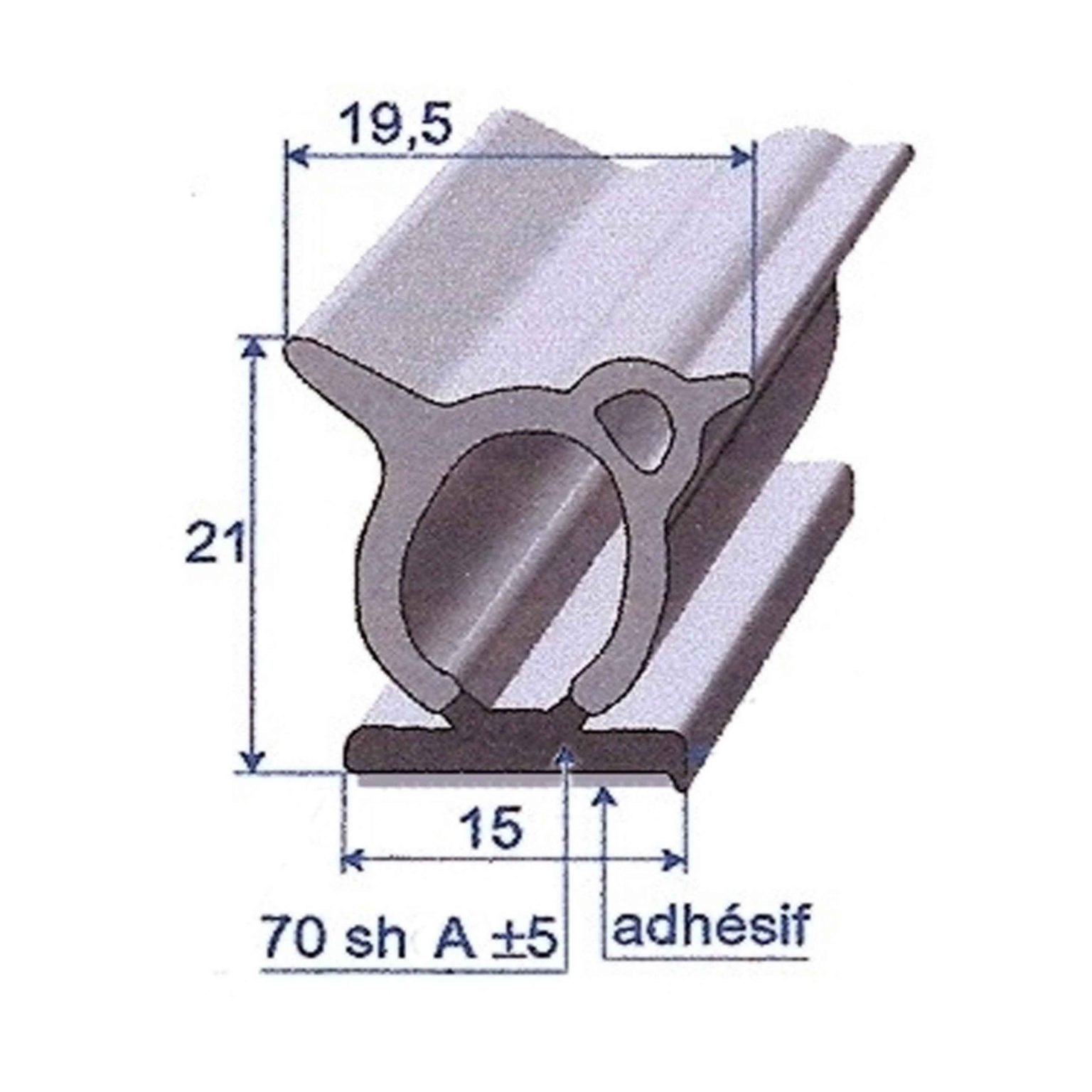 Profil Joint EPDM 15x20mm - Étanchéité Pour Portes, Fenêtres, Toiture